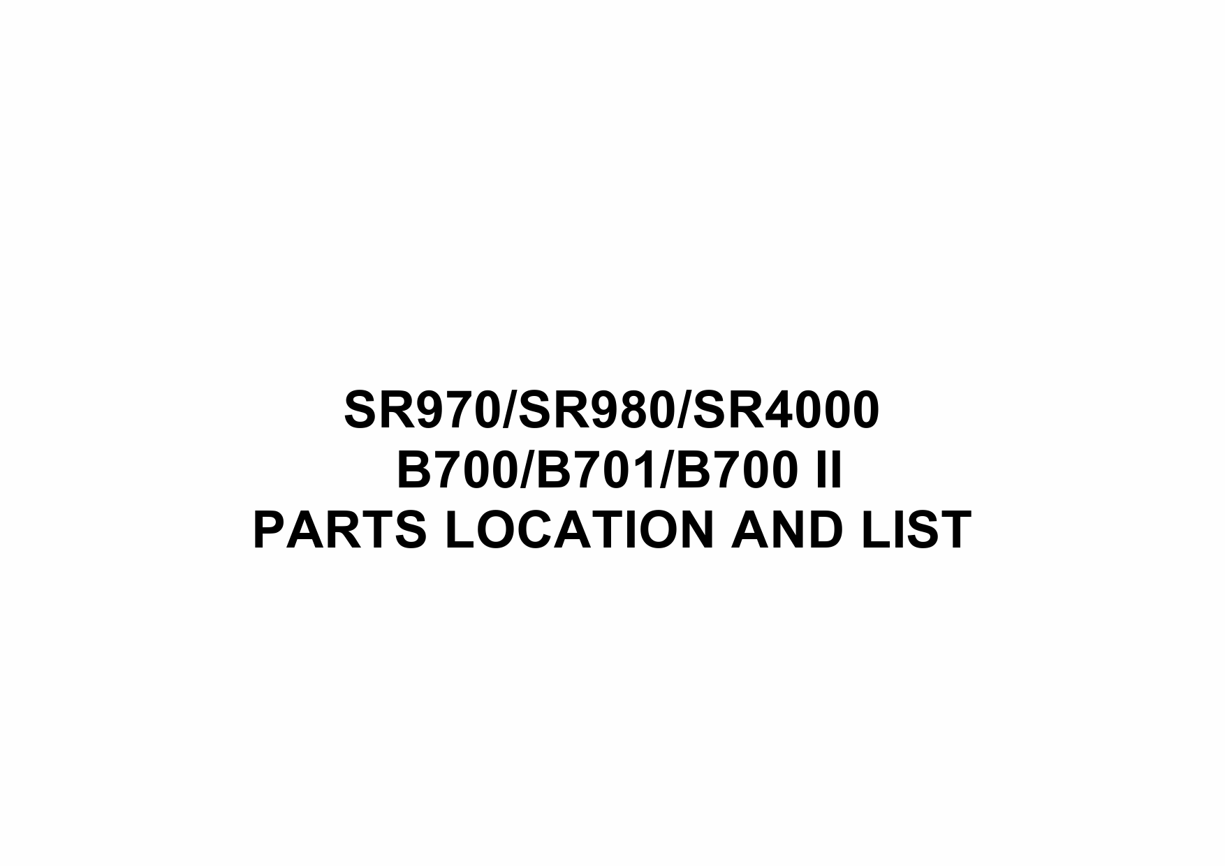 RICOH Options B700II B701 SR970-SR980-SR4000 Parts Catalog PDF download-1